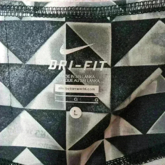Nike dri fit black gray geometric leggings large - Picture 6 of 9